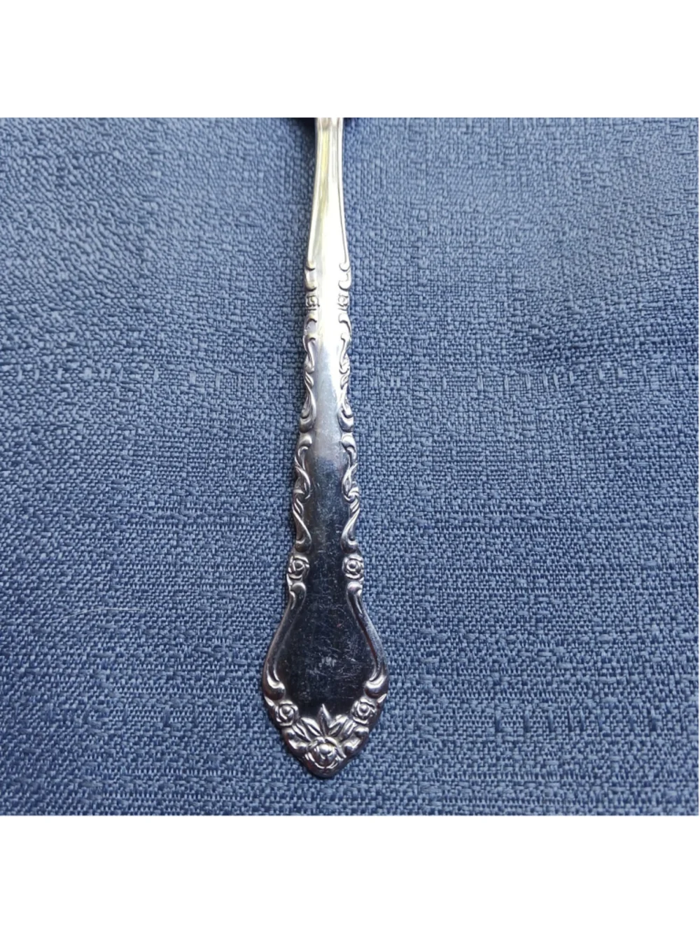 International GIGI Stainless Slotted Serving Spoon Korea 1972 Glossy Silverware